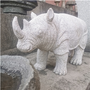 Stone Animal Statue Rhinoceros Statue Decorative