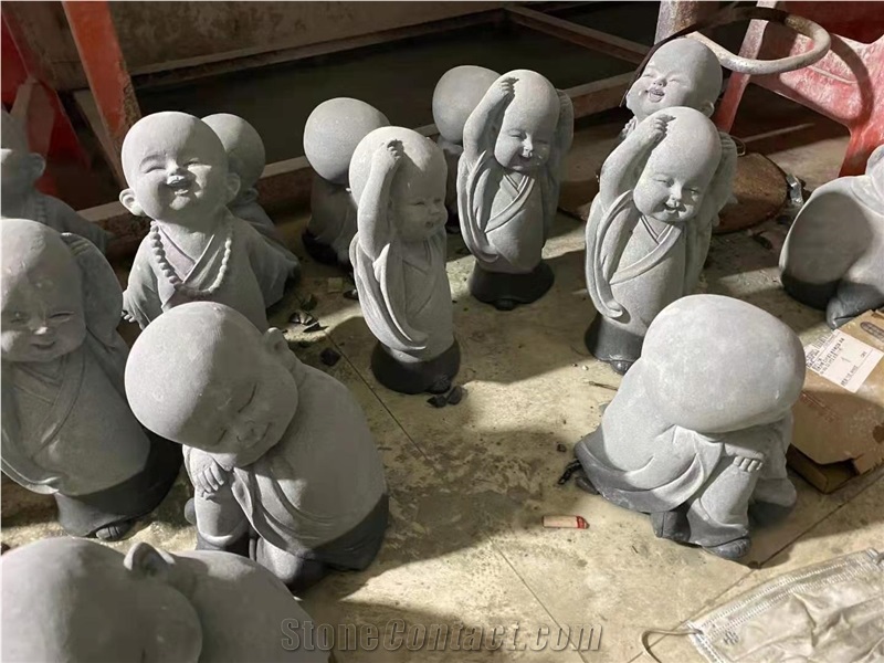 Bluestone Small Monks Sculptures Stone Artwork