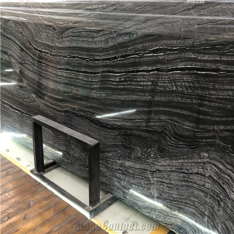 Ancient Wood Vein Marble Slab Black Marble Tiles