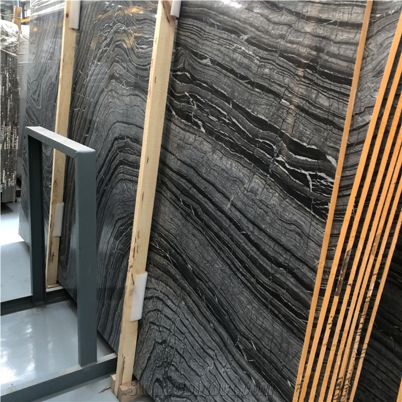 Ancient Wood Vein Marble Slab Black Marble Tiles
