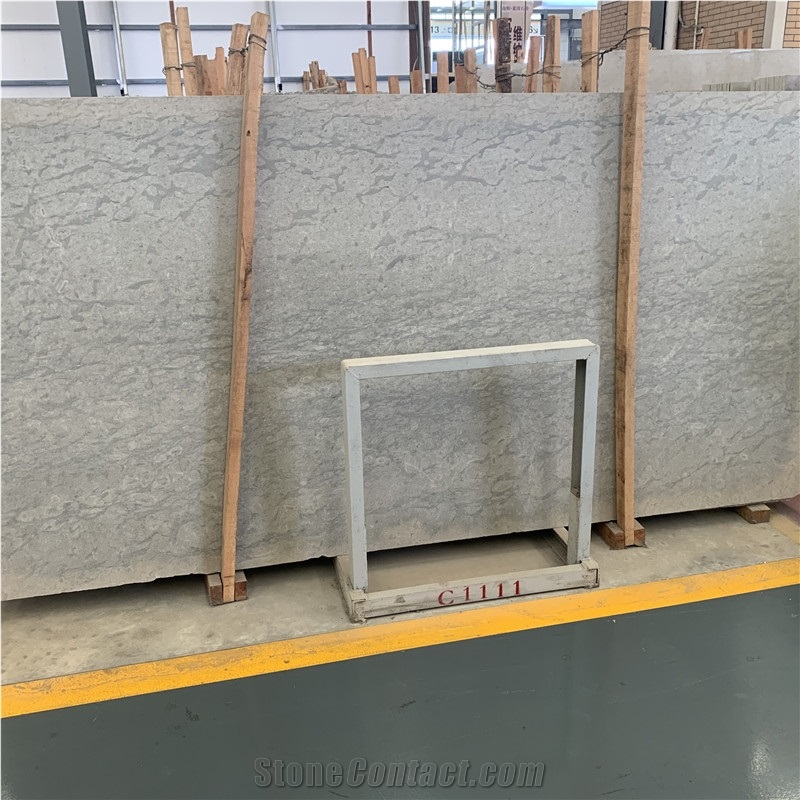 Angola Grey Limestone Slab For Exterior Wall Cladding