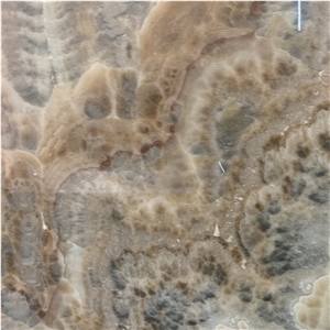 Backlit Brown Onyx Slab for Background Wall