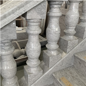 Custom Design Grey Marble Handrail Indoor Baluster