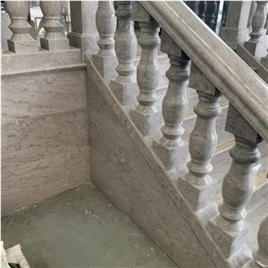 Custom Design Grey Marble Handrail Indoor Baluster