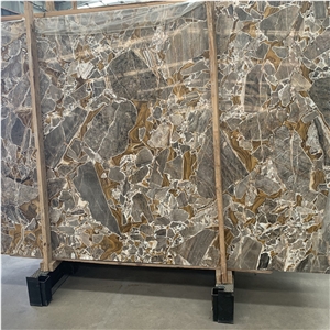 Exotic Stone Gold And Grey Marble Slab Good Price