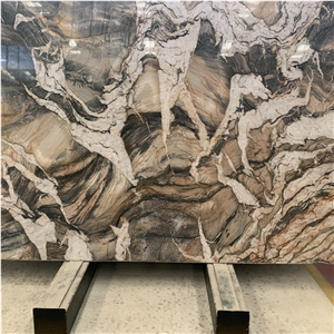 Luxury Bown Marble Slab for Interior Wall Covering
