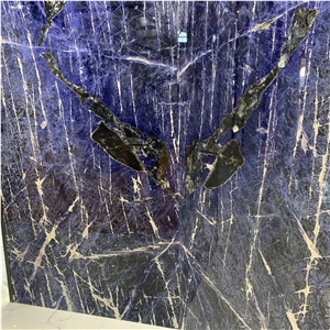 Luxury Blue Sodalite Granite Slab For Wall Design