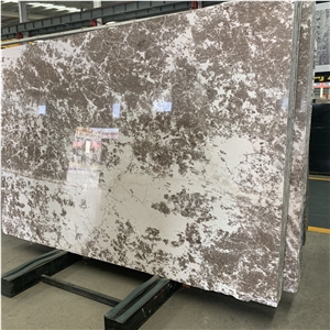 Natural White And Brown Marble Slab For Wall Decor
