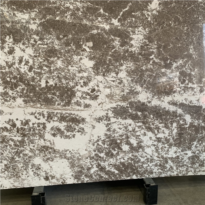 Natural White And Brown Marble Slab For Wall Decor