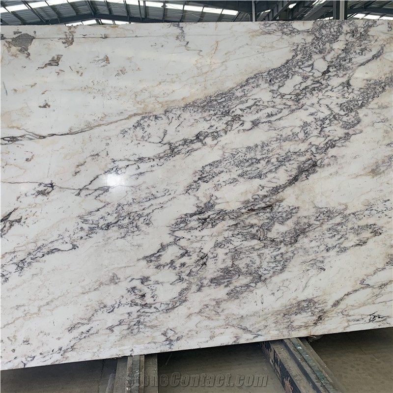White Marble With Black Veins Slab For Wall Decor