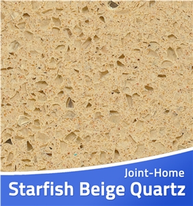 Cheap Cost Starfish Beige Color Quartz Stone Slabs