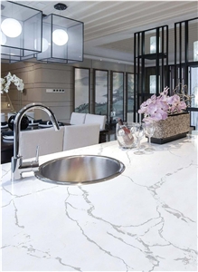 Cheap White Quartz Stone for Kitchen Worktops