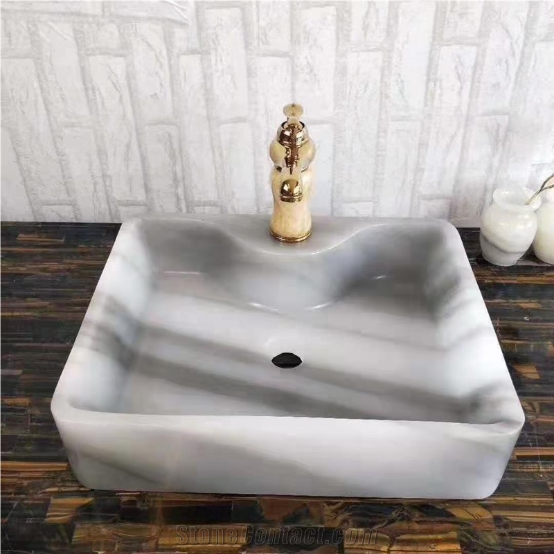 Chinese Marble Stone Guangxi White Round Sink