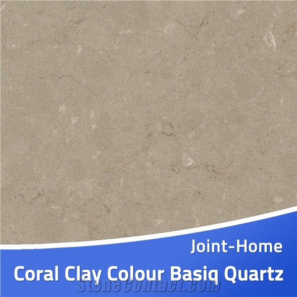 Coral Clay Colour Basiq Quartz Slab for Countertop
