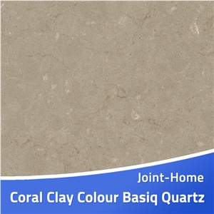 Coral Clay Colour Basiq Quartz Slab for Countertop