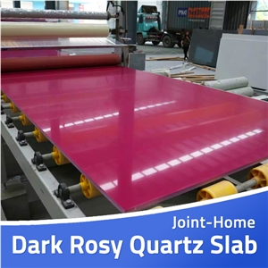 Dark Rosy Pure Purple Quartz Manmade Stone Slabs