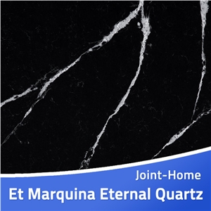 Et Marquina Eternal Quartz Slab for Bar Countertop