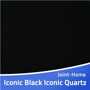Iconic Black Quartz Stone Slab for Bar Countertops