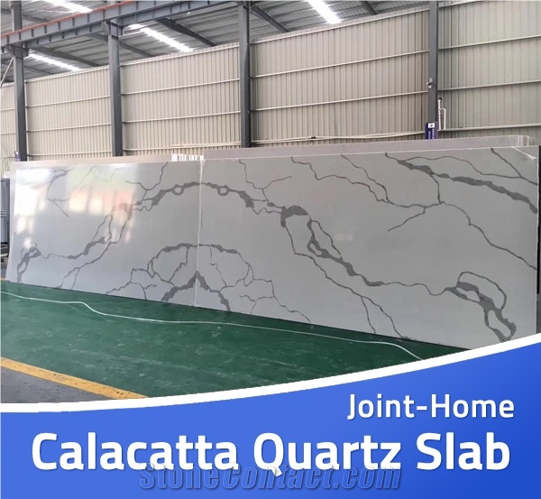 New Calacatta Fantasy Cream Jumbo Size Quartz Slab