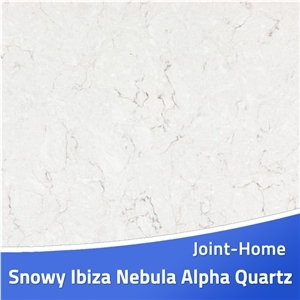 Snowy Ibiza Nebula Alpha Manmade Quartz Stone Slab
