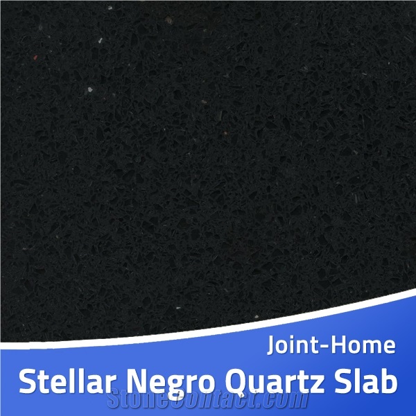 Stellar Negro Quartz Stone Slab for Countertops