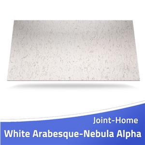 White Arabesque-Nebula Alpha Quartz Colours Slabs
