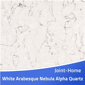 White Arabesque Nebula Alpha Quartz Stone Slabs