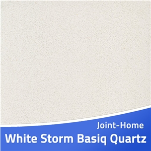 White Storm Basiq Quartz Stone Slab for Countertop