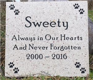 Pet Grave Marker, Quartz Engraved Pet Gravestone