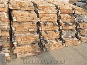 Golden Quartzite Cement or Meshed Back Z Type Panels