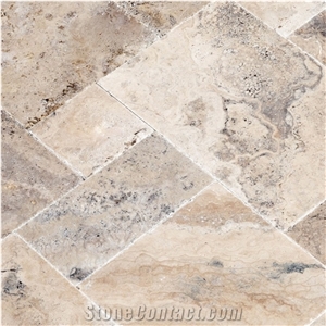 Philly Antique French Pattern Set Travertine Tile