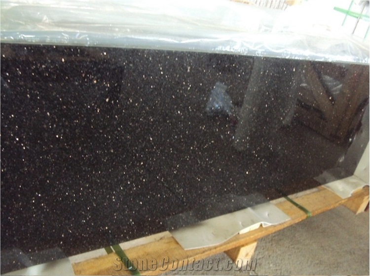 Black Galaxy Granite Kitchen Countertops Slabs