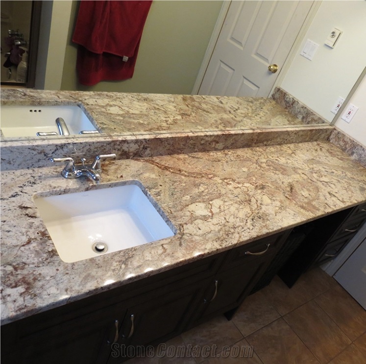 Natural Stone Granite Prefab Bathroom Vanity Top