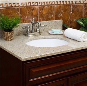 Natural Stone Granite Prefab Bathroom Vanity Top