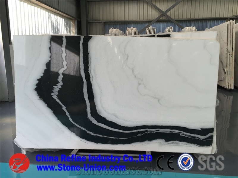 Black And White Mixed Marble Slabs For Project