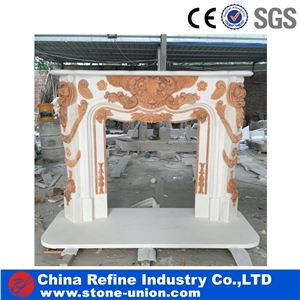 Carved China White Marble Fireplace for Interior