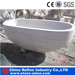 Carved Solid Surface Beige Bath Tubs