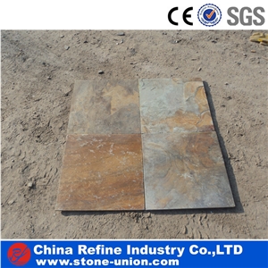 Chinese Cheap Rusty Slate Tiles,Yellow Slate Tiles