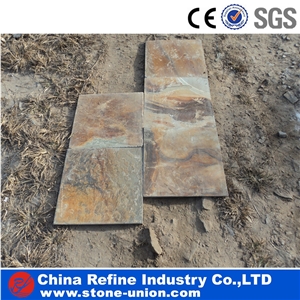 Chinese Cheap Rusty Slate Tiles,Yellow Slate Tiles