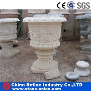 Chinese Cheap White Marble Carving Flower Pots