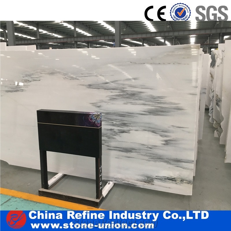 Chinese Ink Painting Style White Jade Marble Slabs