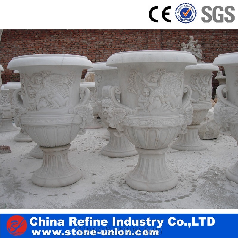 Classic White Marble Vases,Marble Flower Pots