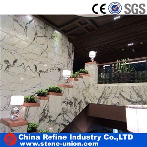 Clivia Green Aurora Green Marble Bookmatch Walling