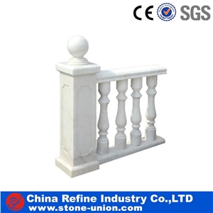 Customized Solid White Marble Hand Carved Pillars