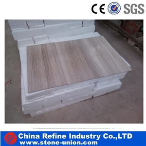 Factory White Wooden Polished Marble Slabs