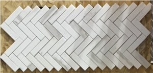 Hexagon White Marble Mosaic Tiles,Carrara White Mosaics