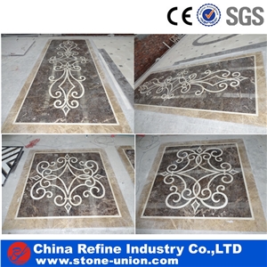 Inlay Polished Mixed Marble Flooring Medallions