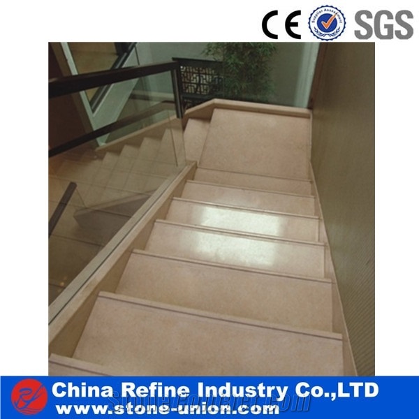 Light Brown Marble Stairs and Risers,Staircases
