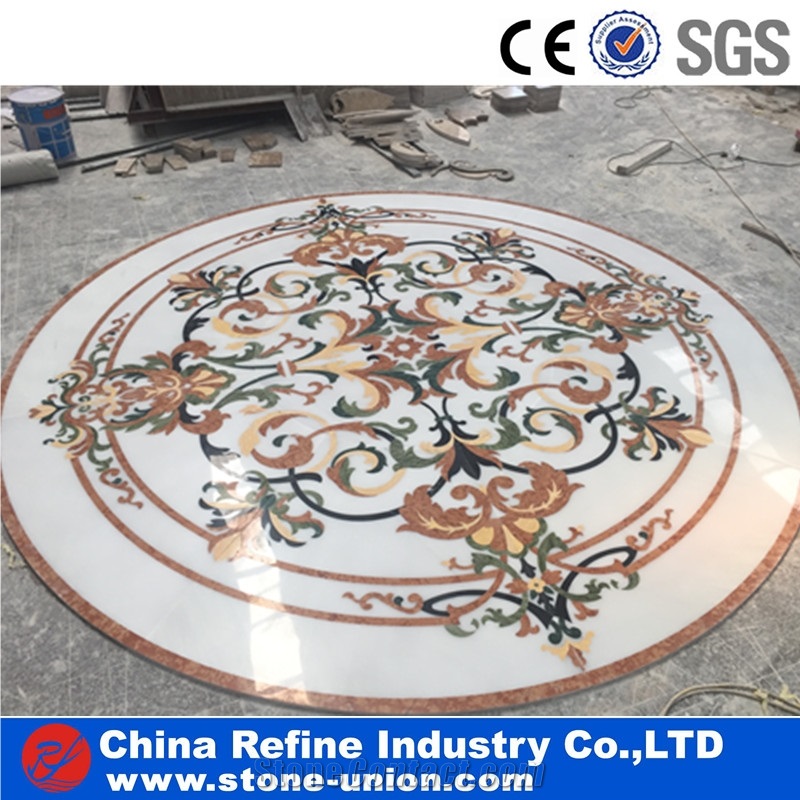 Marble Water Jet Floor Square Medallion for Hotel