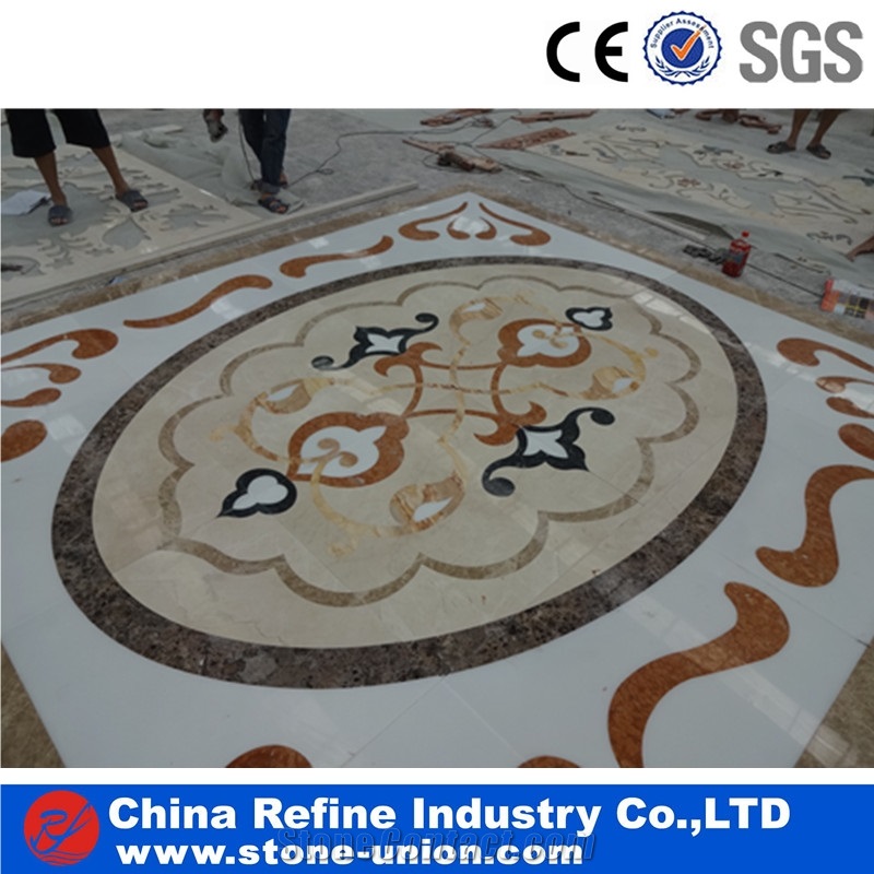 Natural Marble Stone Water Jet Floor Medallions